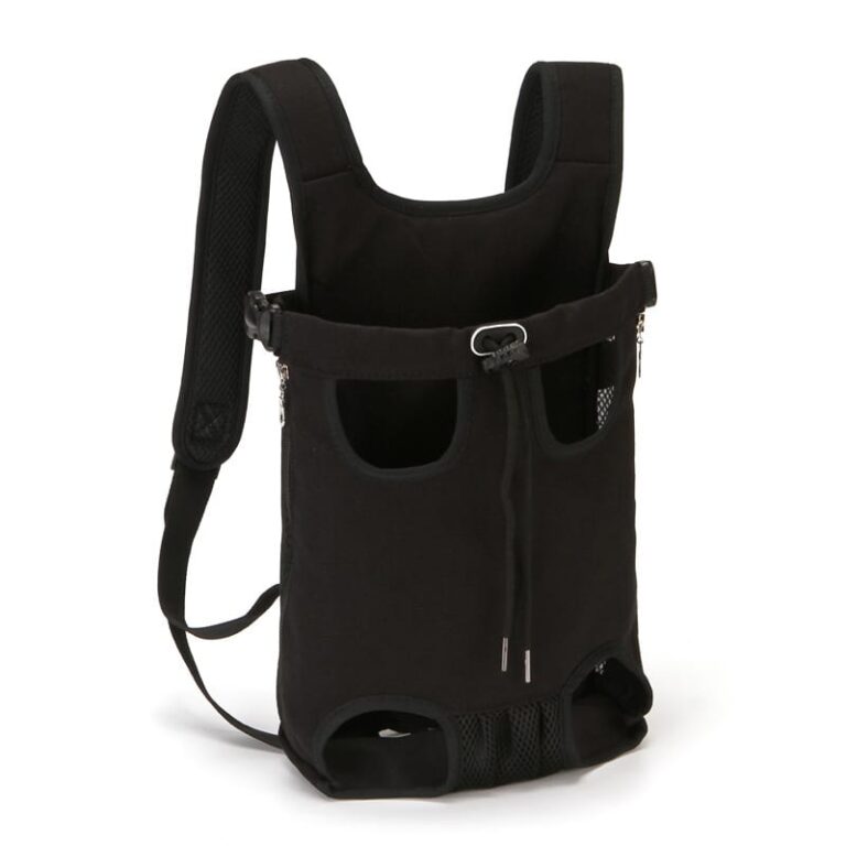 Black backpack pet carrier for dogs