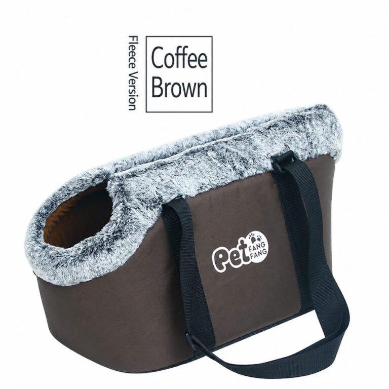 Fleece coffee brown dog bag pet carrier