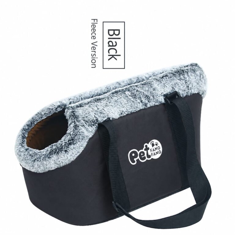 Fleece black dog bag pet carrier