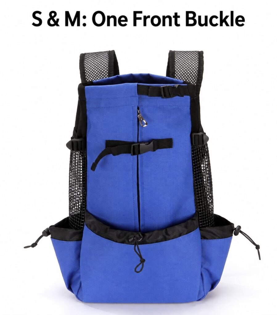 S and M dog rucksack with one front buckle
