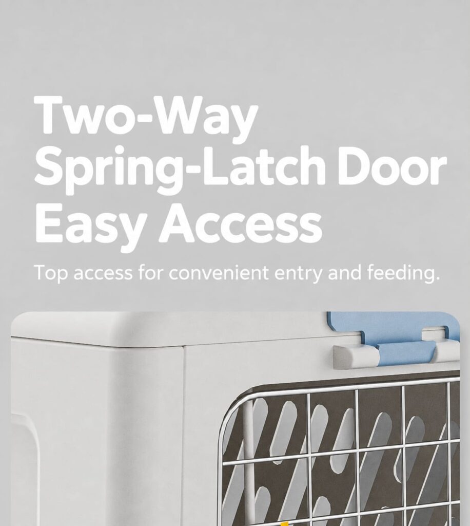 Two-way spring-latch door and upper access.