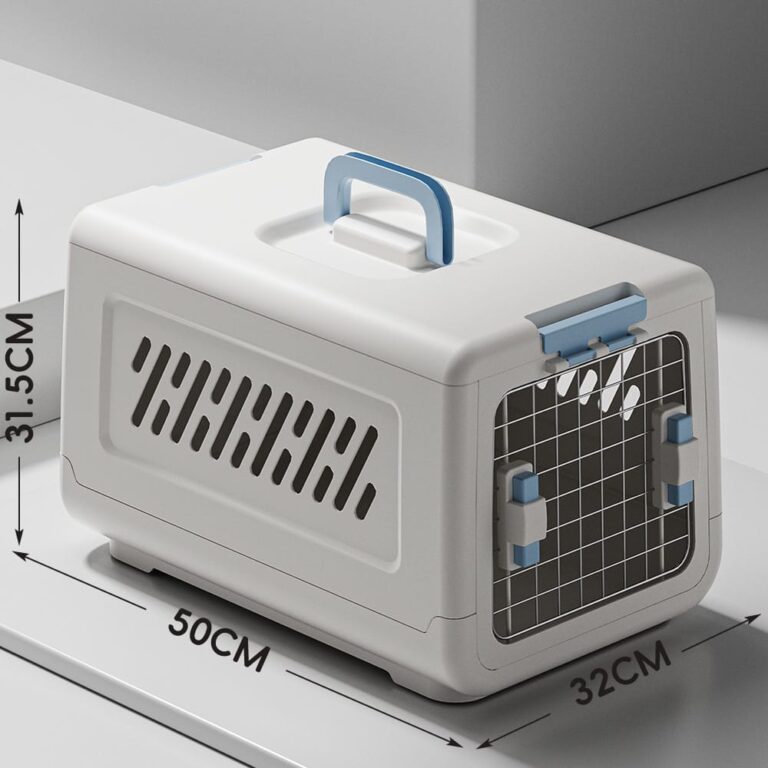 White and blue solid-panel carrier dimensions.