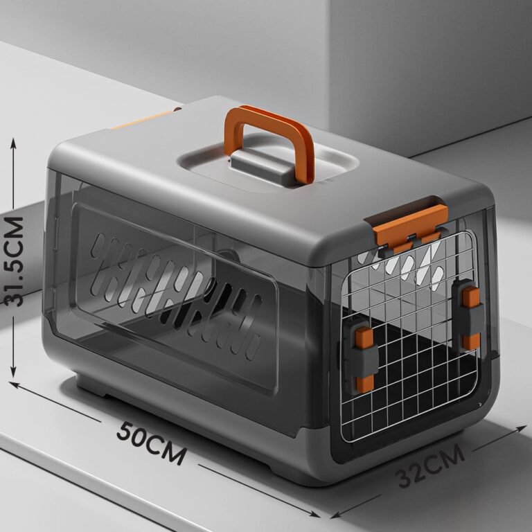 Gray and orange smoke-panel carrier dimensions.