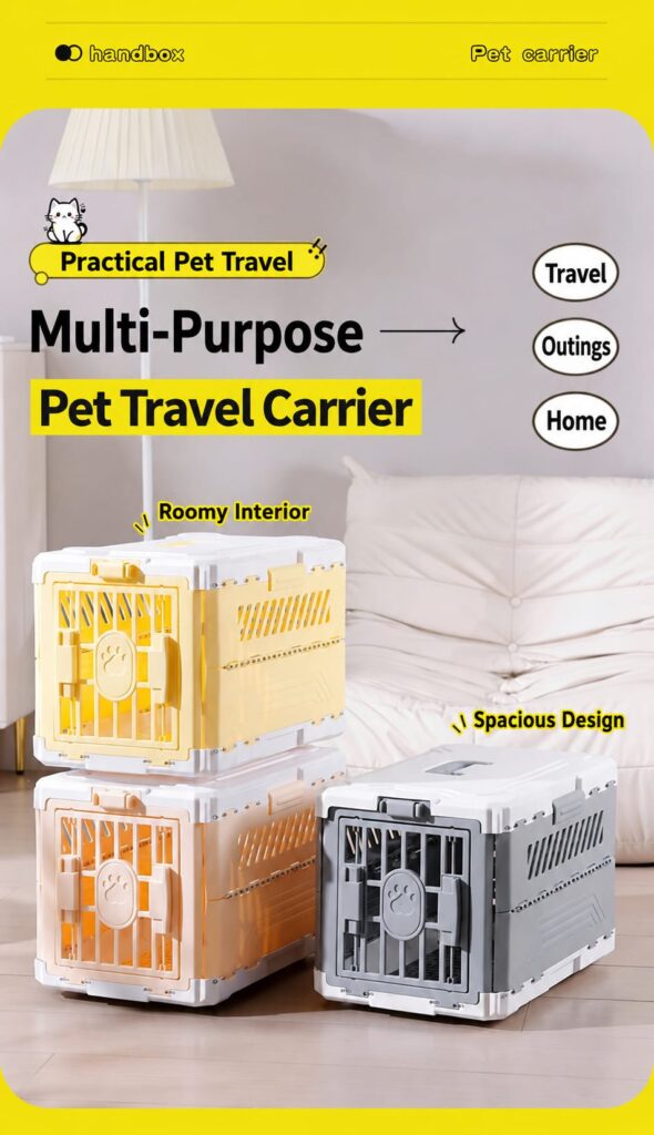 Three-color folding pet travel carrier collection