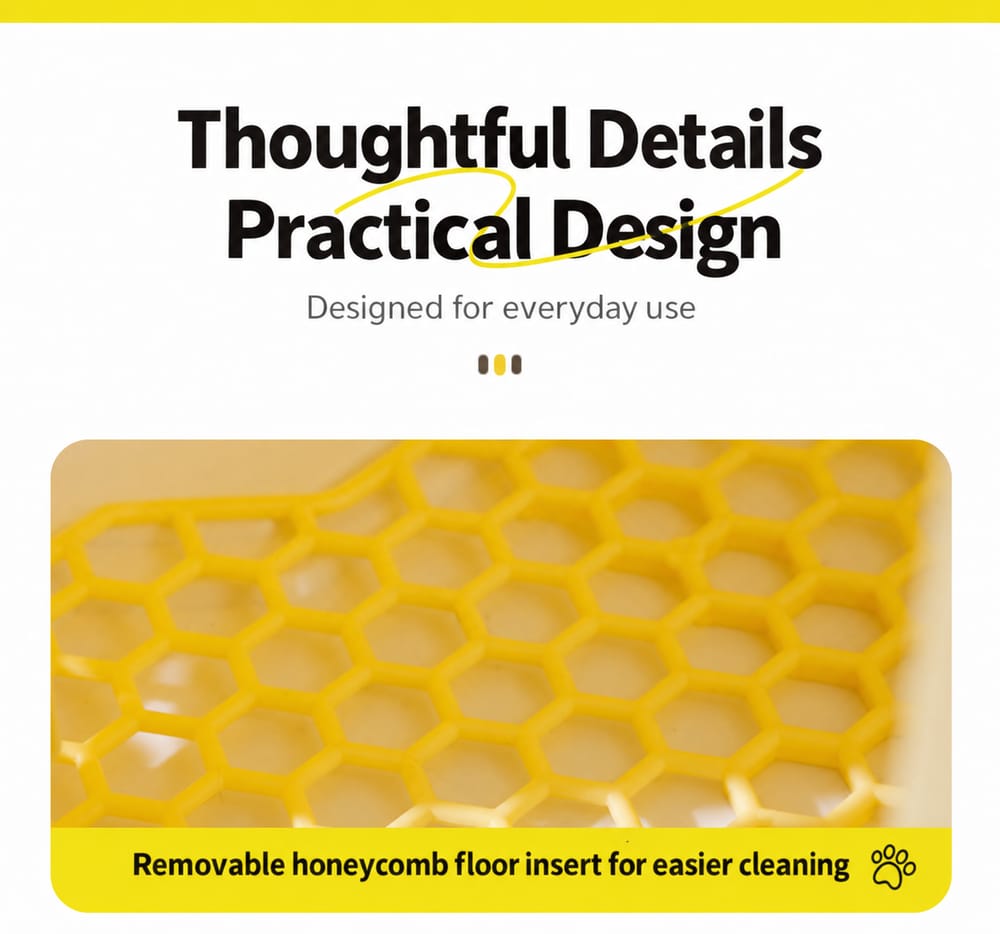 Removable honeycomb floor insert for cleaning