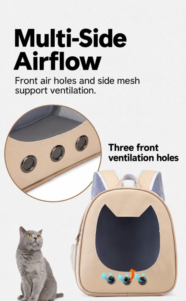 Front ventilation holes and mesh side panels