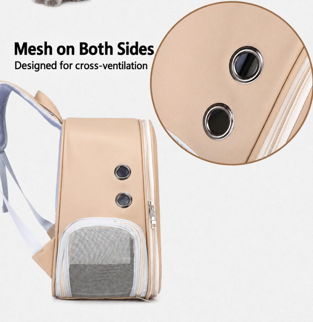 Side mesh panel and ventilation eyelets