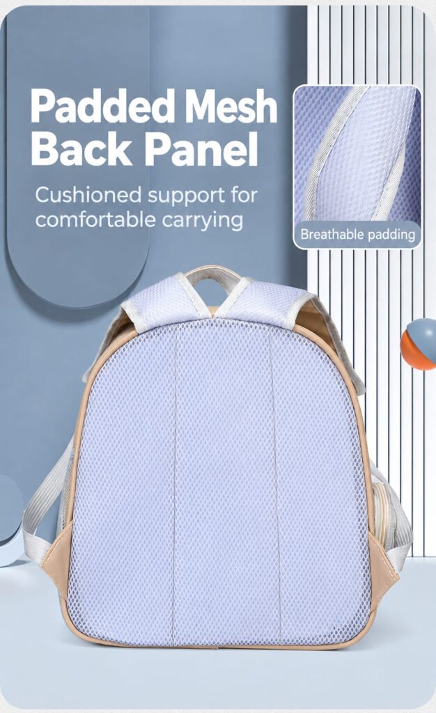 Padded mesh back panel for carrying comfort