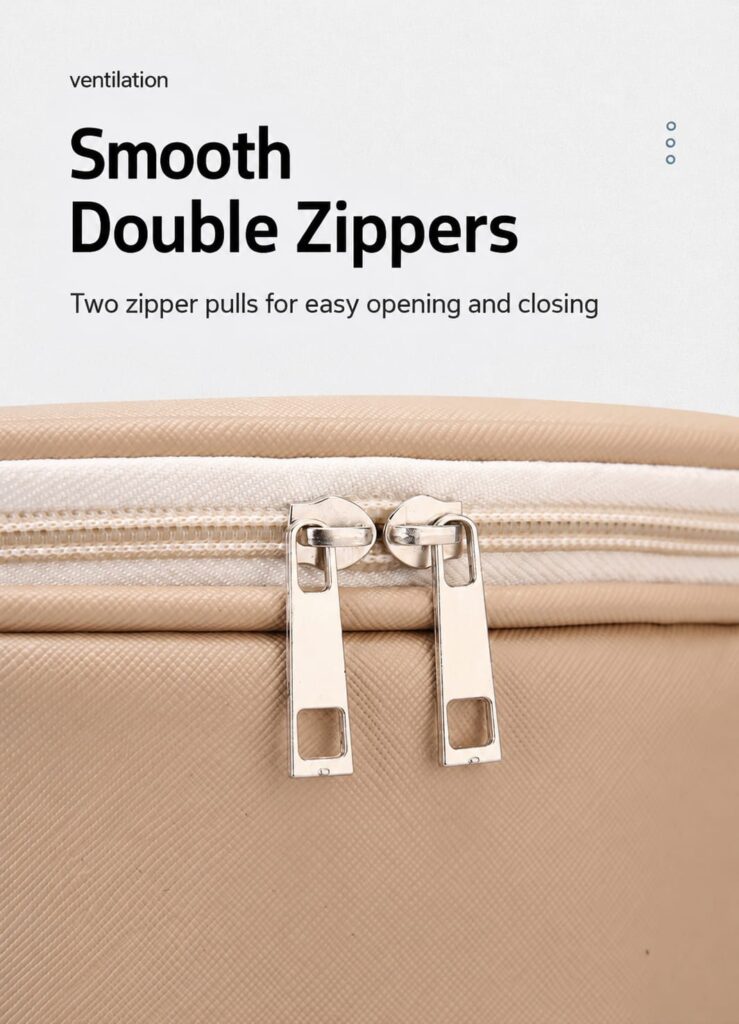 Double zipper pulls on the front opening