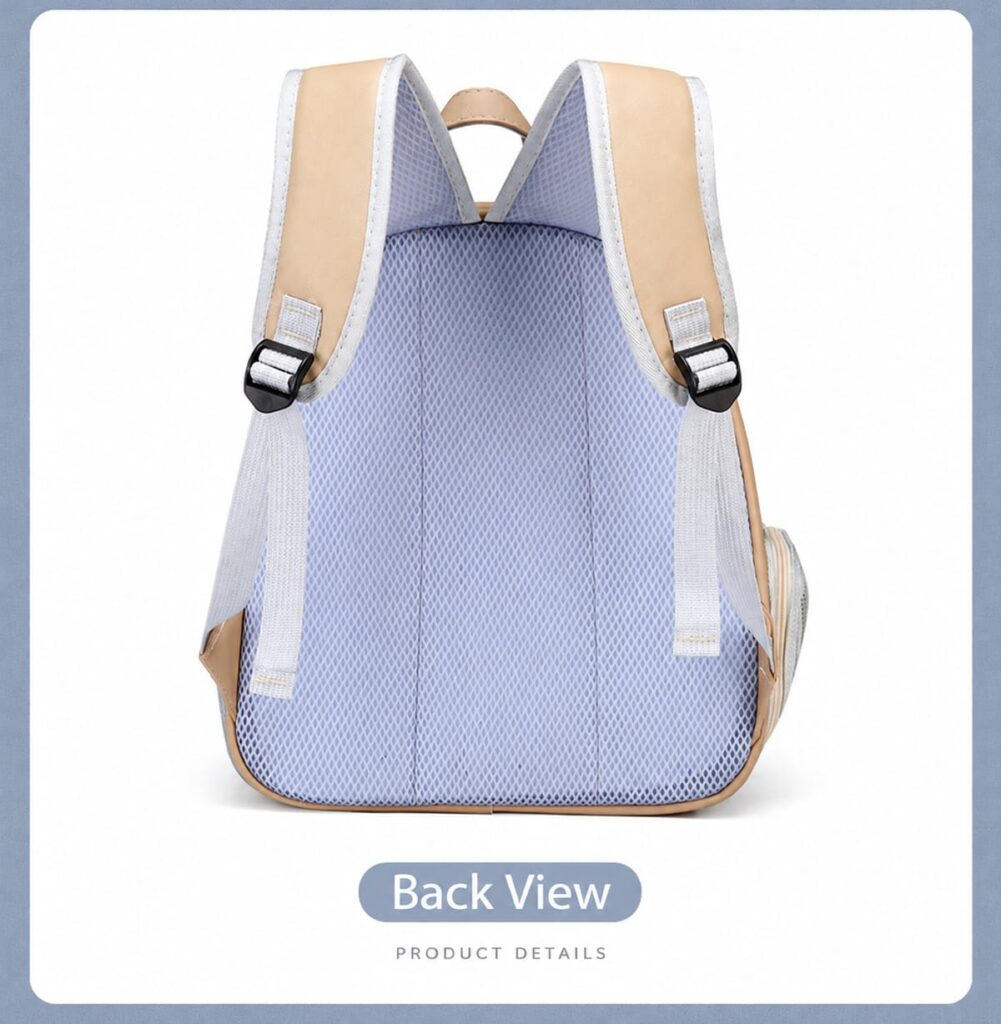 Back view showing padded adjustable shoulder straps