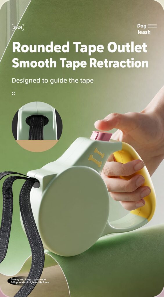 Close-up of rounded tape outlet and brake control