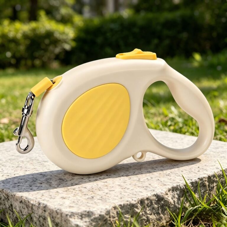 Retractable dog leash option: Shell Style — Yellow