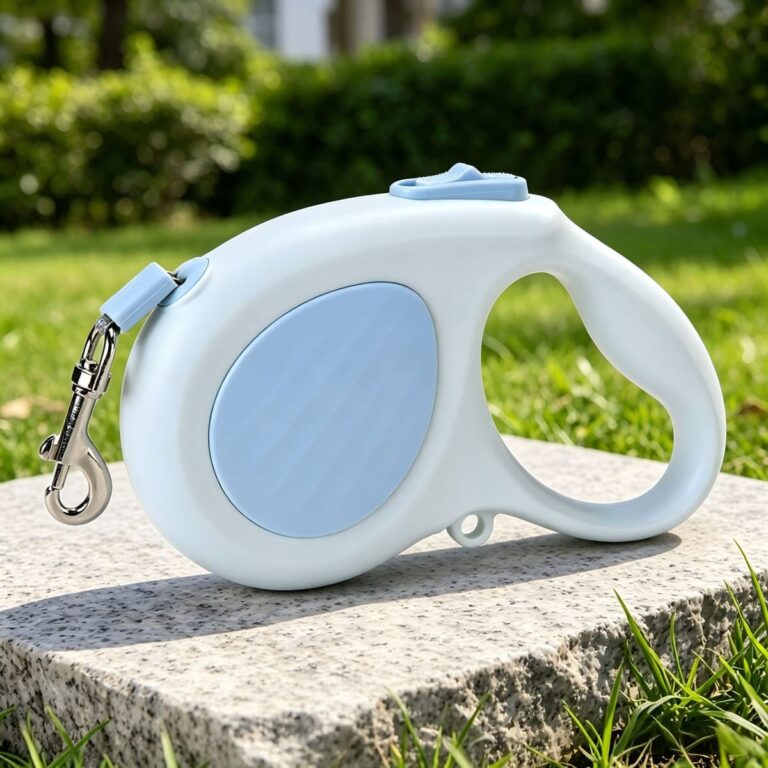 Retractable dog leash option: Shell Style — Blue