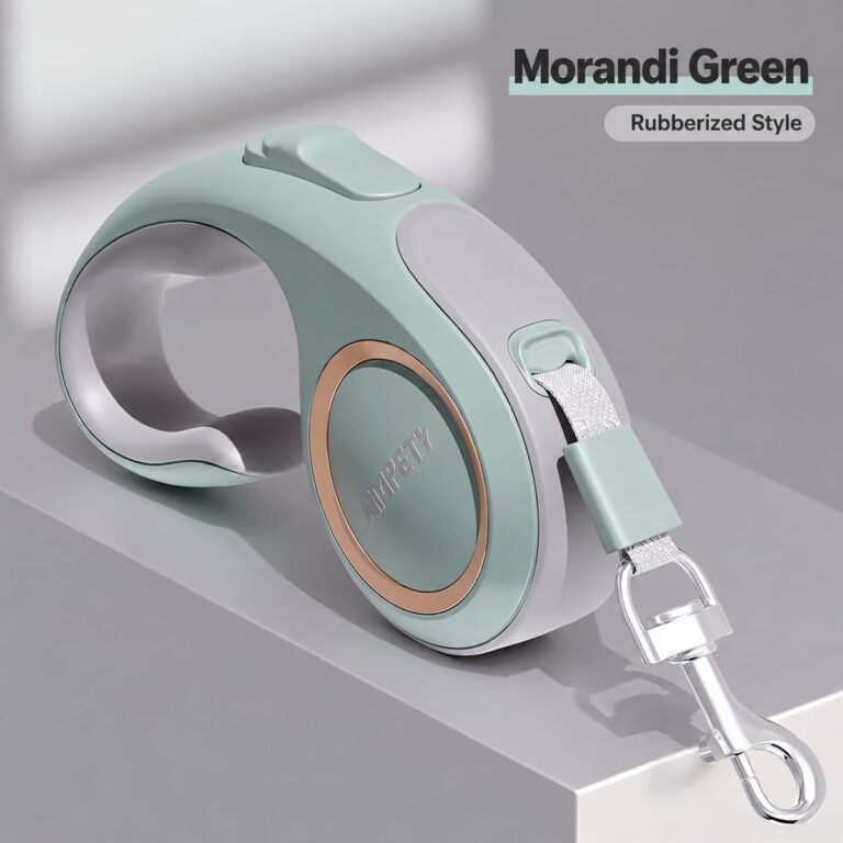 Retractable dog leash option: Morandi Green — Rubberized