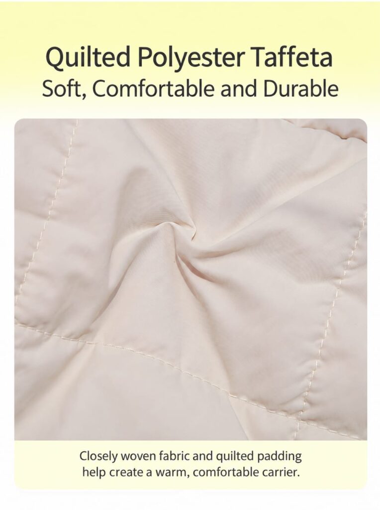 Close-up of soft quilted polyester taffeta fabric